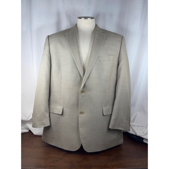 Izod Other - Linen Blend Summer Blazer 48 Long Khaki Taupe Izod Sports Coat Men's 48 Long EUC